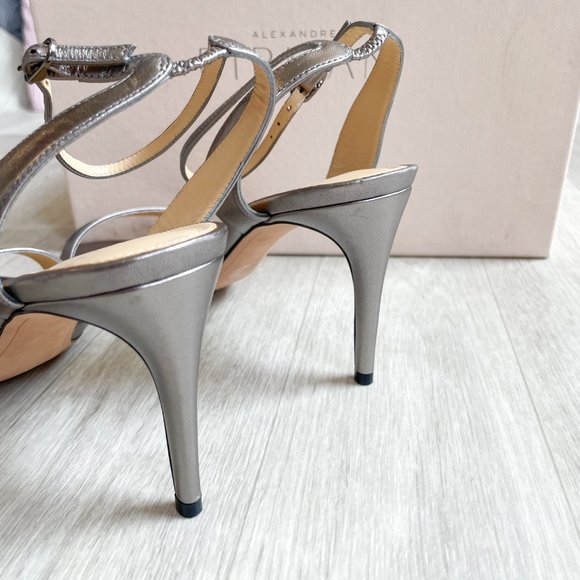 Alexandre Birman Graphite Metal Leather Sandals Size 40.5 US 9 9.5 NEW - Picture 10 of 15